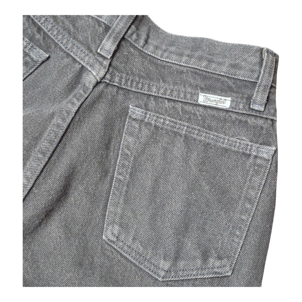 VTG Wrangler Womens 9/10x36 High Rise Button Fly Tapered Mom Jeans USA Black